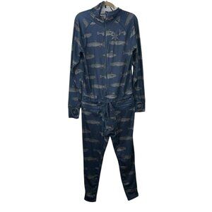 Air Blaster Men's Medium Hooded Ninja Suit Pajamas Thunder Fish